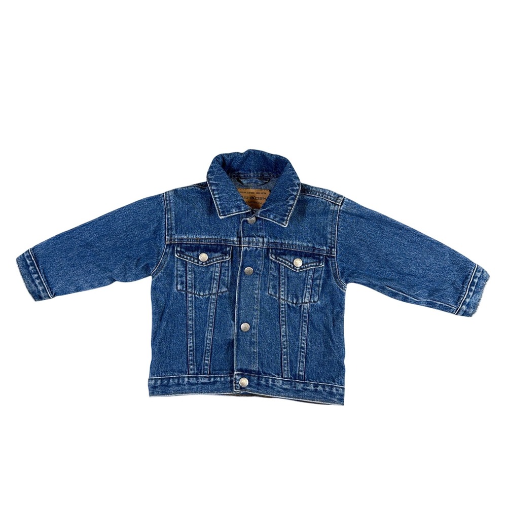 OshKosh B'gosh Toddler Boys Medium Wash Denim Trucker Jacket 100% Cotton